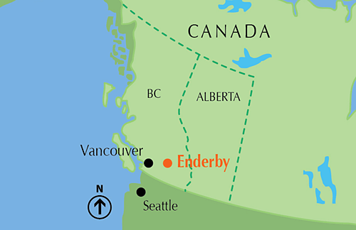 Enderby map - Western Canada