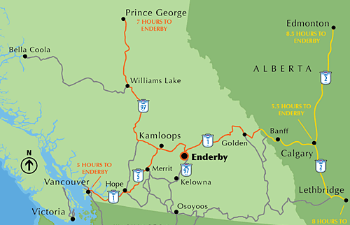 Enderby map - Southern BC